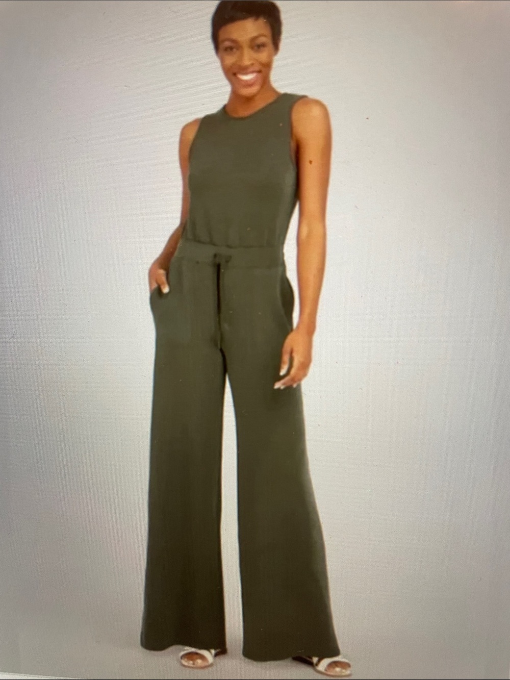 Spanx air essentials olive jumpsuit sz M